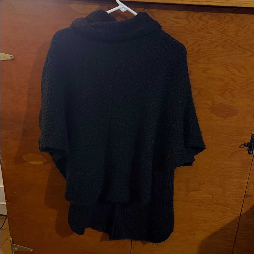 Wooden Ships Black Cowl Neck Sweater Poncho